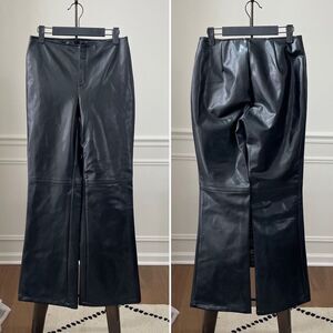 A Byer Faux Leather Bootcut Mini Flare Front Zip Pants 9